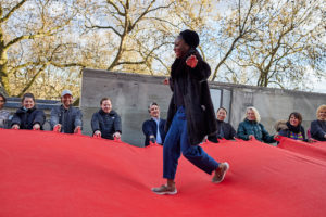 Red Crossing. Participatory public performance. “Now Play This – A Festival of Experimental Game Design”. Somerset House, London, UK. Photo: Ben Peter Catchpole